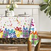Horaldaily Birthday Tablecloth 52x70 Inch Rectangular, Happy Birthday Ballon White
