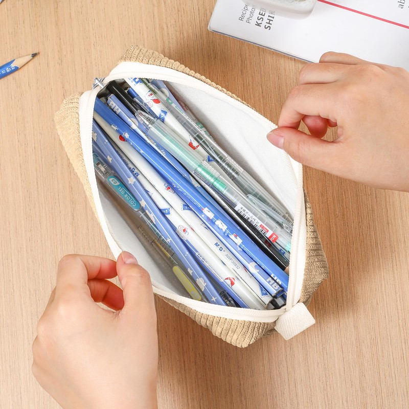 Purbert Pencil Bag Pen Case, Soft Corduroy Small Pencil Pouch