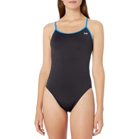 TYR Durafast Elite Trinityfit One-Piece Swimsuit for Women - Athletic Training and Competition Swimwear Designed for Long-Lasting Durability - Chlorine-Proof - Blk/Blue, 38