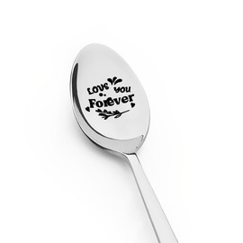 Love You Forever Spoon for Boyfriend Girlfriend Valentines Gift for Wife Husband Anniversary Wedding Gifts for Mum Dad Birthday Gifts for Daughter Son Coffee Tea Spoon for Best Friend