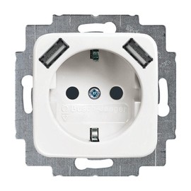 Busch-Jaeger 20 EUCB2USB-214 Schuko 2x USB Sockets Alpine White 2CKA002011A6264