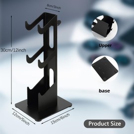 Andchi Remote Controller Holder 3 Tier, Game Controll Grip Hanle and Headset Bracket Stand for Gaming Desk, Stronger Snap-on Construction Hanger for All Universal Gaming PC Accessories