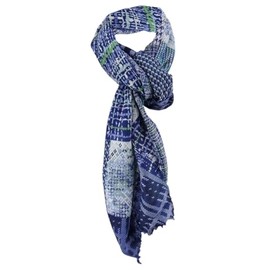 TigerTie Scarf in Turquoise, Green, Blue, Navy, Grey, Patterned, Scarf Size 110 x 110 cm, Turquoise, green, blue, navy, grey