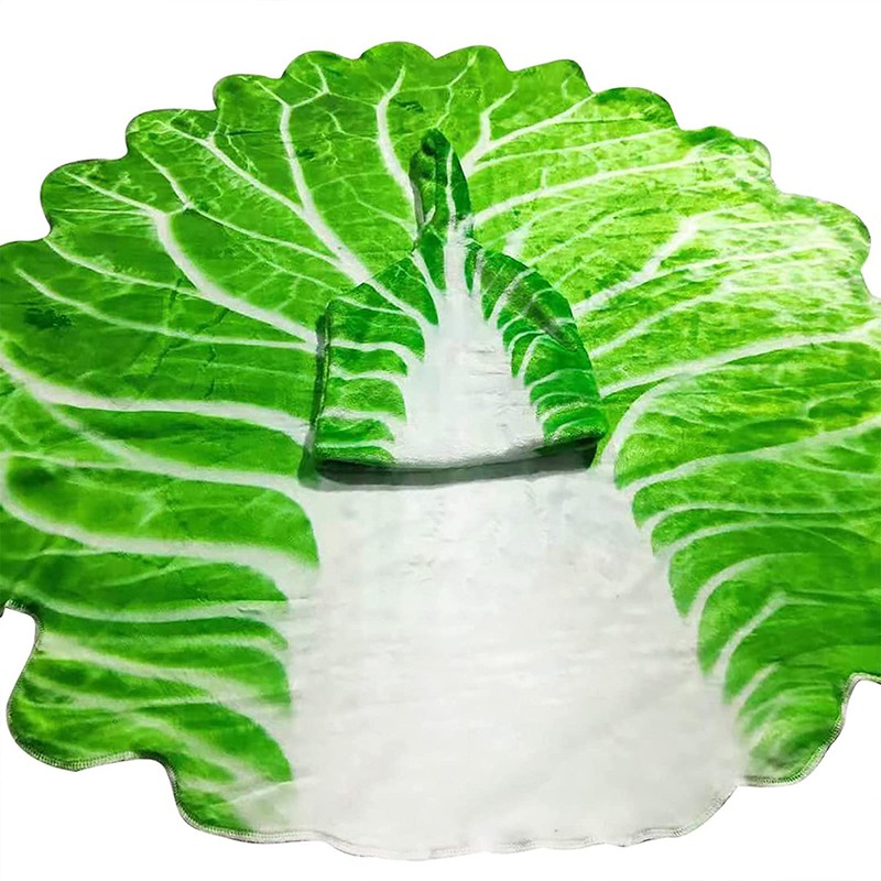Baby Blanket with Hat Simulation Cabbage Flannel Baby Blanket Nap