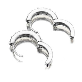 Row_120cc Women's Sterling Silver Ear Hoop Earrings Ear Stud (J)