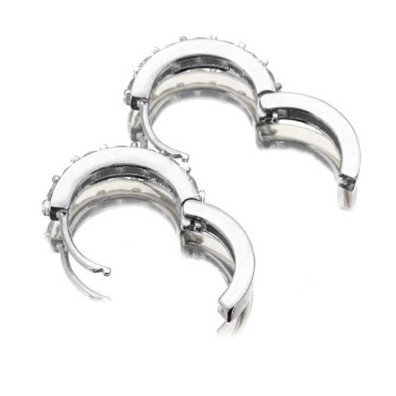 Row_120cc Women's Sterling Silver Ear Hoop Earrings Ear Stud (J)