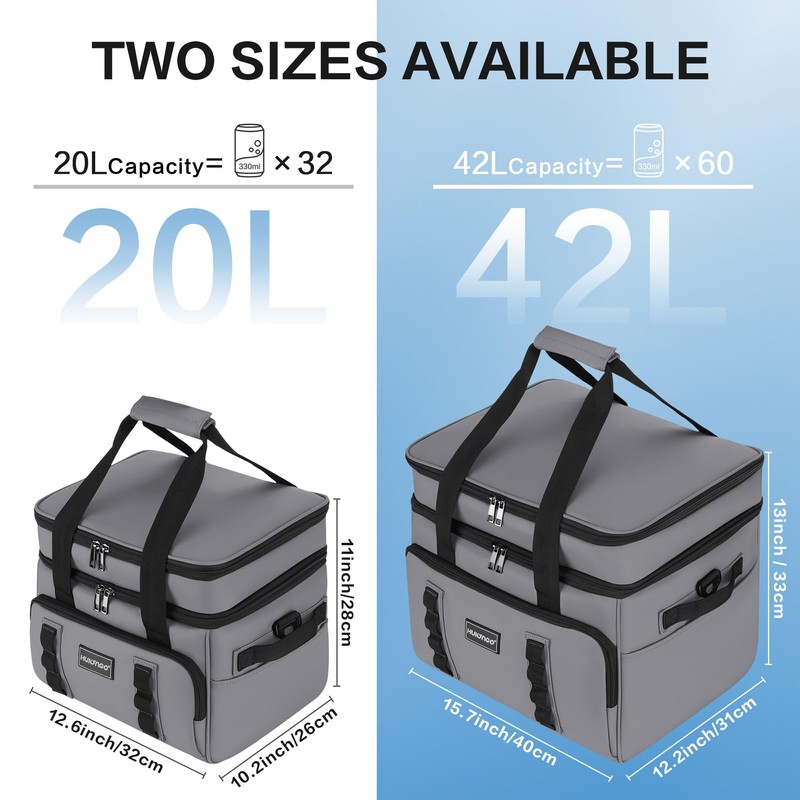 Hulongo 42L Soft Cooler, Insulated Large Cooler Bag for Beach,
