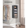 SONGMICS Hanging Wardrobe Storage Organiser, Shelves, Clothes Organiser, Space-Saving and