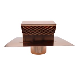 RDP Copper Rooftop Exhaust Vent Cap with Damper and Bottom Extension | Made in USA (4 Inch)