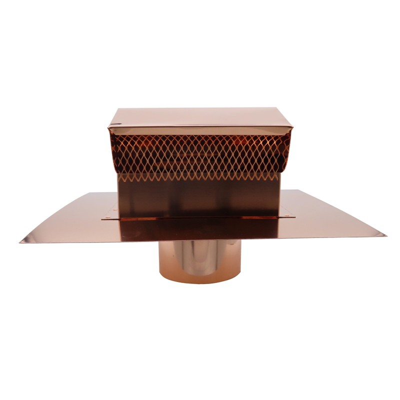 RDP Copper Rooftop Exhaust Vent Cap with Damper and Bottom