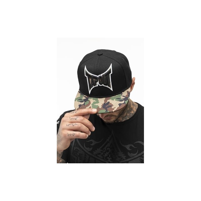 Tapout Cherokee Cap, Black/Camo Woodland