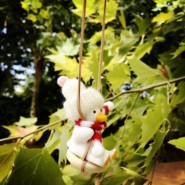 RanSao Swinging Duck Car Hanging Ornament, Car Duck Decor, Car Decorations Interior for Women, Car Rear View Mirror Accessories for Teens(009)