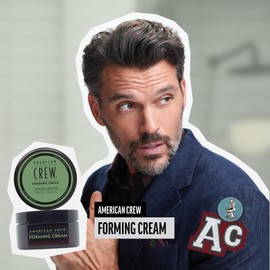 American Crew Men's Hair Forming Cream, Like Hair Gel with Medium Hold & Medium Shine, Stocking Stuffer for Him, 3 oz