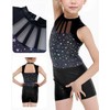 JiAmy Gymnastics Leotards for Girls, 6-7 Years Old Sparkly Sleeveless