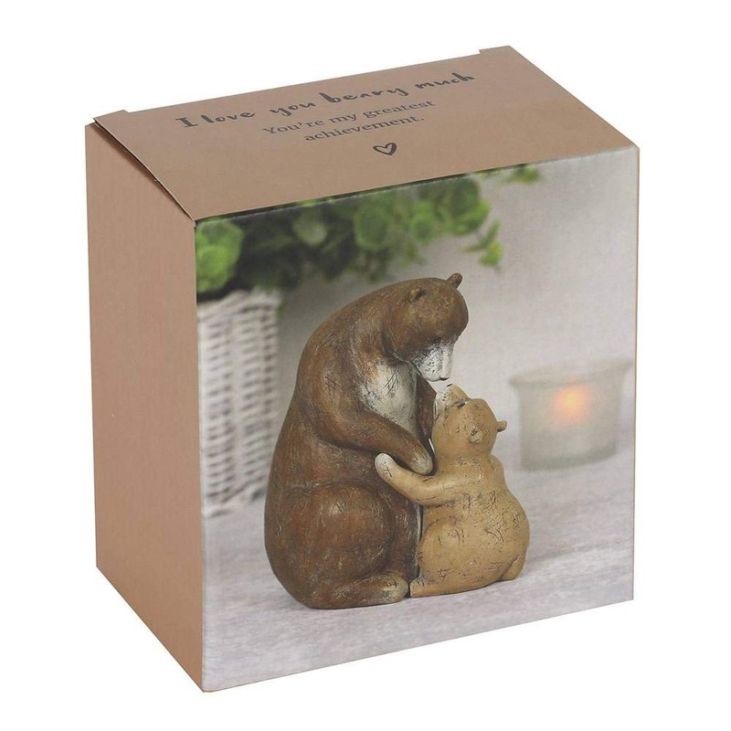 Charming Brown Mother & Baby Bear Hug Ornament - 11.5cm