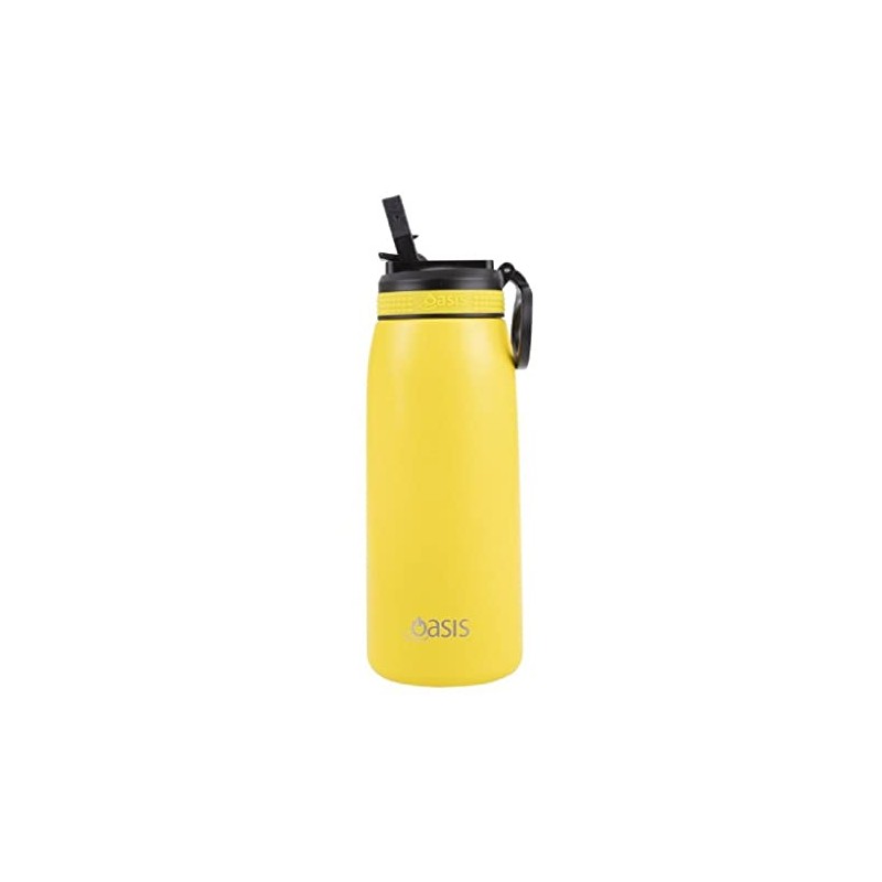 Oasis Insulated Sports Bottle with Sipper, Neon Yellow, 780 ml