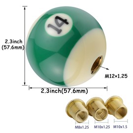 Padaodao Round Billiards Gear Lever Knob Number 10 Car Grip Shift Handle for Most Auto Manual Vehicles SUV Truck, Green