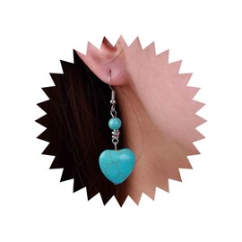 Aneneiceera Boho Turquoise Cross Drop Earrings Silver Flora Cross Dangle Earrings Pearl Earrings Vintage Ethnic Stone Hook Earrings Statement Tiny Pearl Link Cross Earrings For Women, Silver