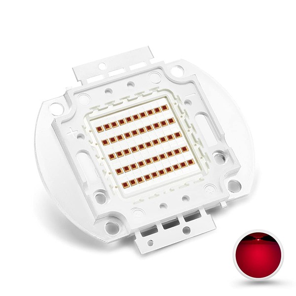 CHANZON High Power Led Chip 50W Far Red Plant Grow Light (730nm / Input 1500mA / DC 18V - 20V / 50 Watt) SMD COB Emitter Diode Components 50 W Bead for DIY Growing Lamps