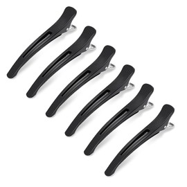Pack of 6 Section Clips, Hairdresser Clips, Women's Hair Clips, Hair Clips, Hairdressing Supplies, Curler Clips, No-Trace Section Clips, Salon Hair Clips, Black