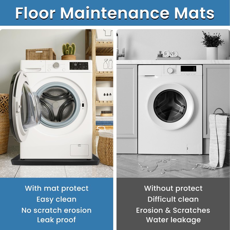 Large Washing Machine Mat 29" x 29" Silicone Under Washer