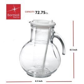Bormioli Rocco Kufra Jug with Ice Container and White Lid, 72-3/4-Ounce