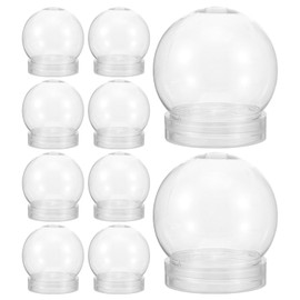 Yardwe 10PCS DIY Snow Globe Water Globe, 6cm Clear Reusable Plastic Empty Snow Globe Kit with Screw Off Cap for DIY Crafts Christmas Home Decoration