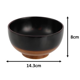 rebirth(リバース) 大汁椀 14.3×8cm 黒・朱色 2個セット お碗 ブラック レッド 赤 和食器 木製 軽い 割れにくい もえぎ （アソート）