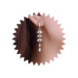 Cybche Boho Crystal Tassel Drop Earrings Gold Leaf CZ Dangle Earrings Long Crystal Leaf Earrings Long Rhinestone Chandelier Earrings Wedding CZ Earrings Jewelry for Women