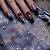 5D Embossed Silver Spider Nail Stickers