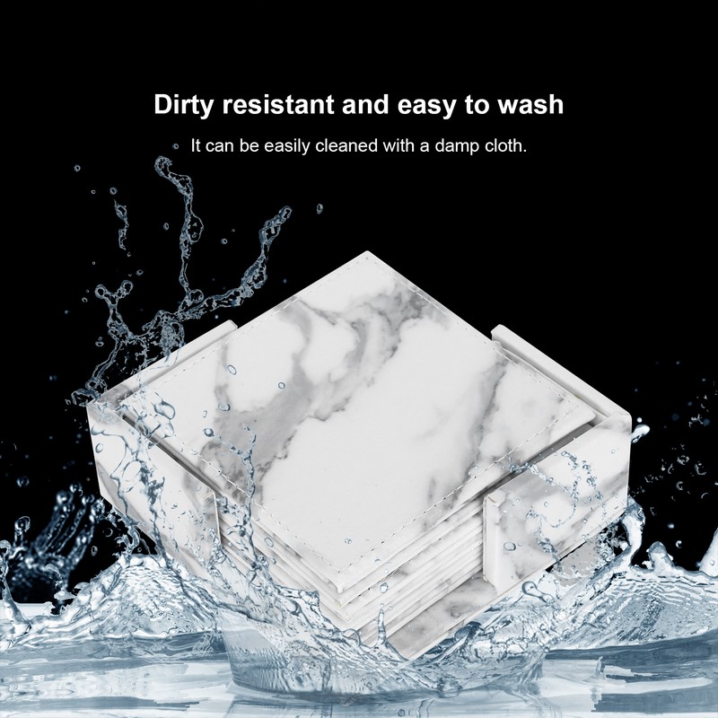 Nordic Style Cup Mat Marble Pattern Coaster Heat Insulated Waterproof