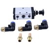 JZGRDN 4-Way 3-Position Manual Air Valve With Five 1/4 Inch