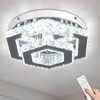 CXGLEAMING Modern Chandelier Crystal Flush Mount Ceiling Light LED Pendant