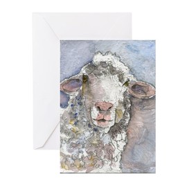 CafePress Shorn This Way, Sheep Folded Greeting Cards (10-pack) Matte