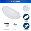 DYSMIO 10-Inch White Classic Globe, Dome, Fitter 9-7/8 Inch, Replacement