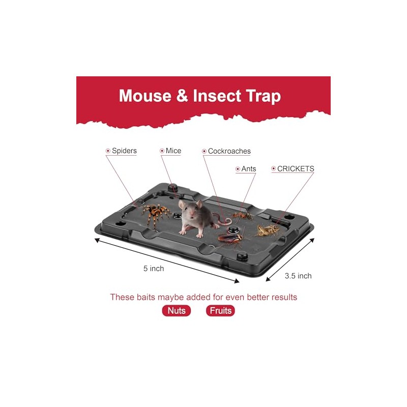 Glue Mouse Traps Indoor for Home -12 Pack Sticky MouseTraps