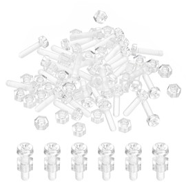 PATIKIL M3x12mm Clear Acrylic Screw and Hex Nut Kit for Machine Accessories PC Plastic Plus Round Head Bolts 30pcs Clear