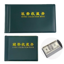 Set of 2 Coin Albums Coin Bills Money Ancient Money Bills File Storage Collecting Money Pockets Bills Currency Bills Holder Bill Case Bill File Storage Case Money Pocket