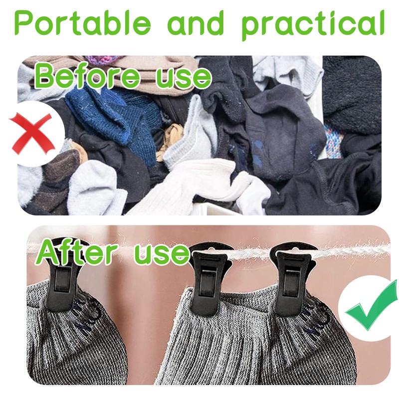 Lithyc Pack of 60 sock clips, sock clips for washing
