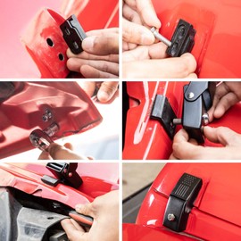 SQQP - Juego de cierres de campana de bloqueo de campana de aleación de aluminio para Jeep Wrangler JK JKU 2007-2018, para JL JLU y Jeep Gladiator JT 2018-2024