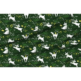 Spoonflower Fabric - Tulips Large Kids Children Goats Field Grass Clover Shamrock Printed on Polartec(R) Fleece Fabric by The Yard - Sewing Blankets Loungewear and No-Sew Projects