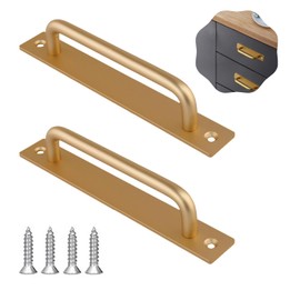 2pcs Aluminum Alloy Door Handle Handle Handle Under Floor Storage Handle Drawer Handle Easy Operation Garage Wardrobe Door Knob Aluminum Alloy Metal Door Knob with Screws (Gold 180cm)