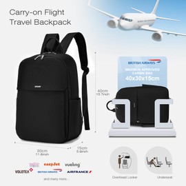 SPAHER Cabin Bag 40x30x15 British Airways Travel Backpack Lightweight Underseat Cabin Bag Luggage Laptop Backpack 15,6 inch Waterproof Carry on Bag Mens Womens for Daily Life Work College Outdoor