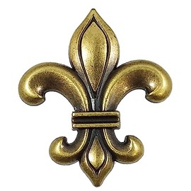 GENUINE TEXAS BRAND Fleur De Lis Drawer Cabinet Knob Antique Brass