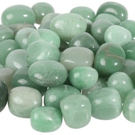 KYEYGWO 1 LB Green Aventurine Tumbled Stones Bulk for Crafts Vase Filler Landscape Decor, Natural Healing Crystals for Meditation Witchcraft
