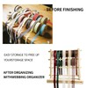 Nudaoz Wooden Craft Organizer 15.75 Inch, Ribbon Spool Holder Storage