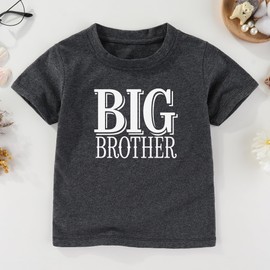 Big Brother Little Sister Outfits Matching Toddler Shirt Lil sis Newborn Outfit Baby Clothes Gray Mauve 2T - 3 Months