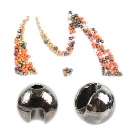 Maxcatch Slotted Tungsten Fly Tying Beads 100PCS Fly Fishing Bead Head Tying Materials (Black Nickel, 2.4mm-100pcs)