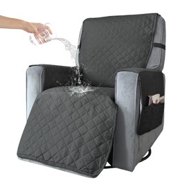 BXFUL Armchair Protector, Relaxing Chair Cushion, Relax, Sofa Throw, 1-Seater Armchair Protector for Dogs, Quilted Furniture Protection for Leather Sofa (S, Dark Grey)