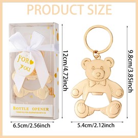 Uezea Baby bottle Opener Baby Shower Party Gift Bottle Opener Cute Bear Shape Bottle Opener Guest Wedding Party Gift Back Children's Birthday Party decoration（white 24/packs）